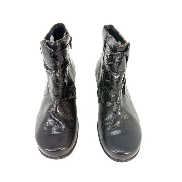 Naot Boot Size 11.5 EU 42 Dark Burgundy Brown Ankle Side Zip Chelsea Slouch - Picture 2 of 10